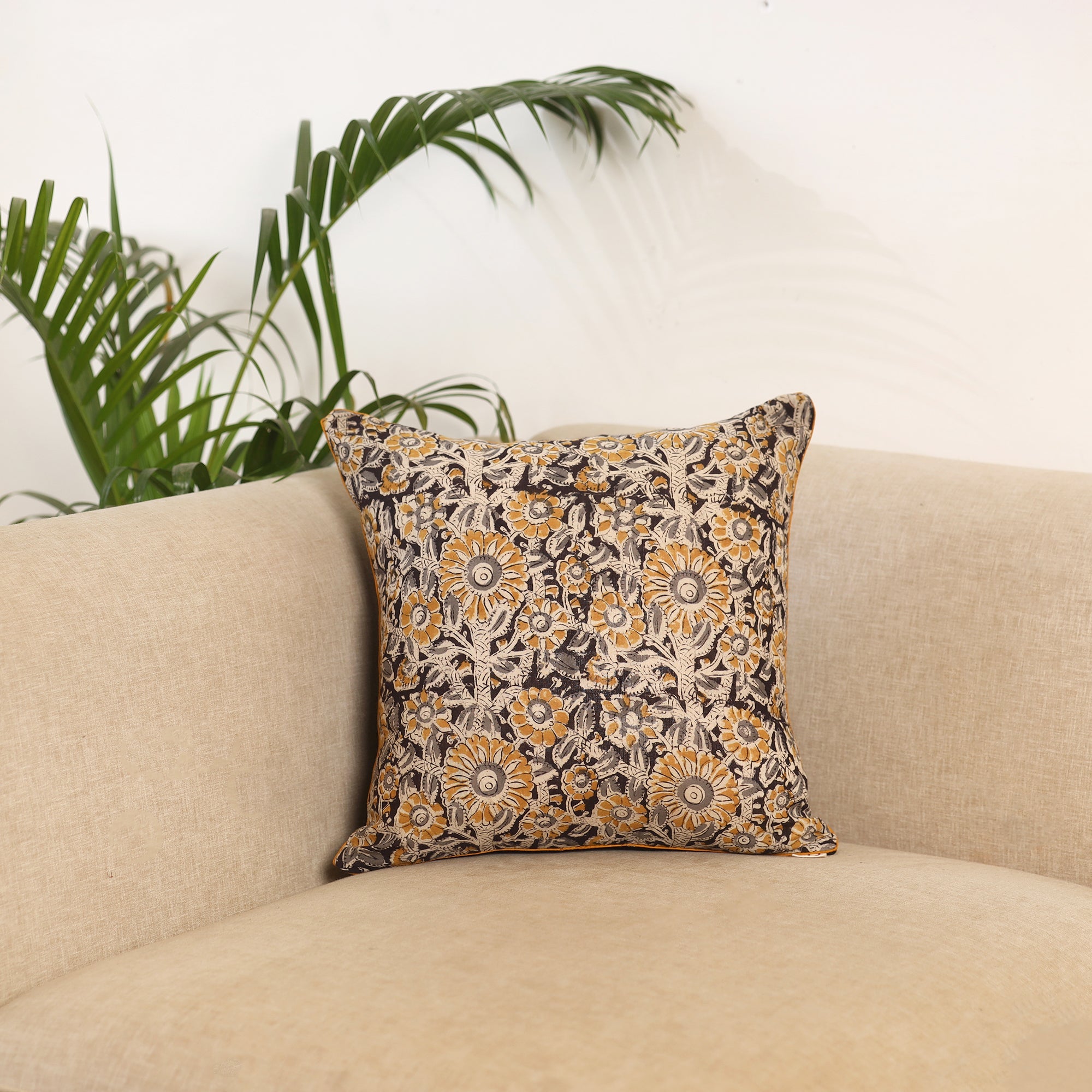 Multicolor - kalamkari cushion cover 27 - handcrafted