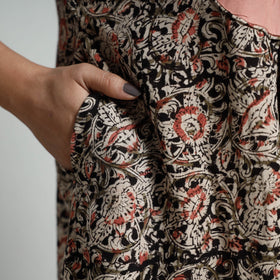 Buy Kalamkari Hand Block Printed Cotton Long Kurta For Women