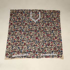 Multicolor Kalamkari Print Hand Embroidery Cotton Blouse Piece