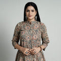  Kalamkari Hand Block Printed Cotton Long Kurta For Women