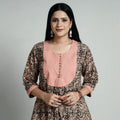 Buy Kalamkari Hand Block Printed Cotton Long Kurta For Women
