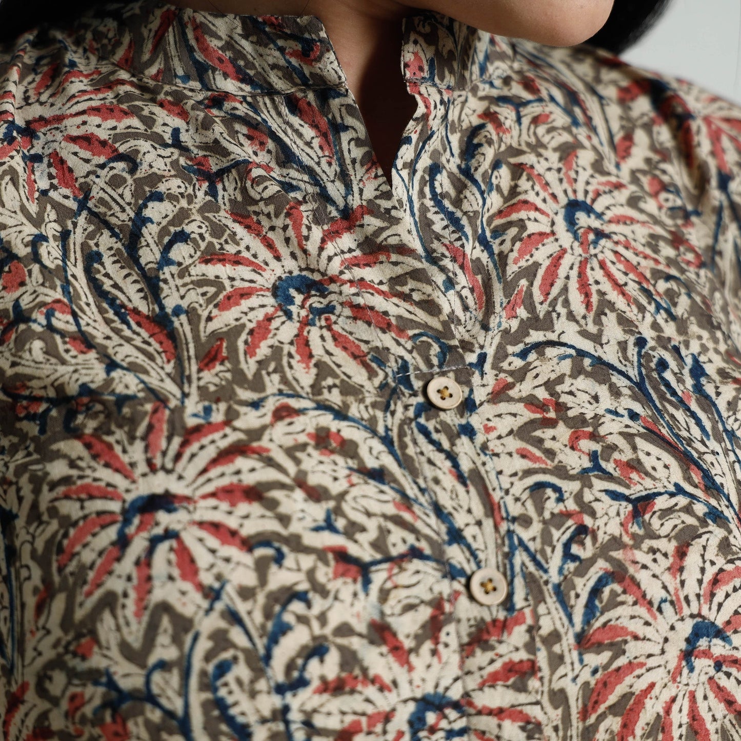  Kalamkari Hand Block Printed Cotton Long Kurta For Women