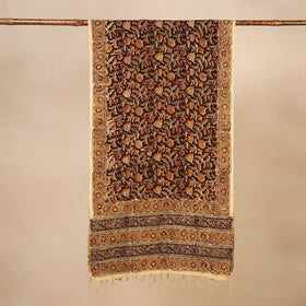 Multicolor Kalamkari Print Handloom Cotton Mangalagiri Stole