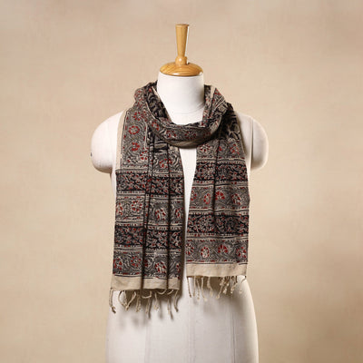 Buy Multicolor Kalamkari Print Handloom Cotton Mangalagiri Stole