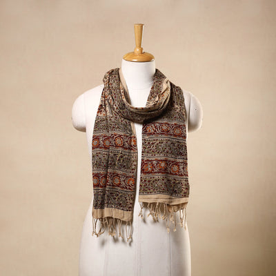 Buy Multicolor Kalamkari Print Handloom Cotton Mangalagiri Stole