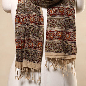 Buy Multicolor Kalamkari Print Handloom Cotton Mangalagiri Stole