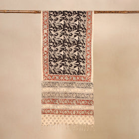 Multicolor Kalamkari Print Handloom Cotton Mangalagiri Stole
