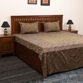 Kalamkari patchwork cotton bedsheet set 54 - handcrafted