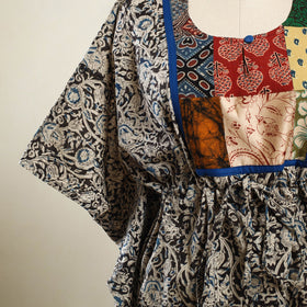 Buy Multicolor Kalamkari Block Print Patchwork Cotton Kaftan