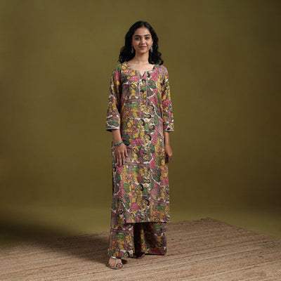 Kalamkari printed cotton 2pc kurta set for women 12