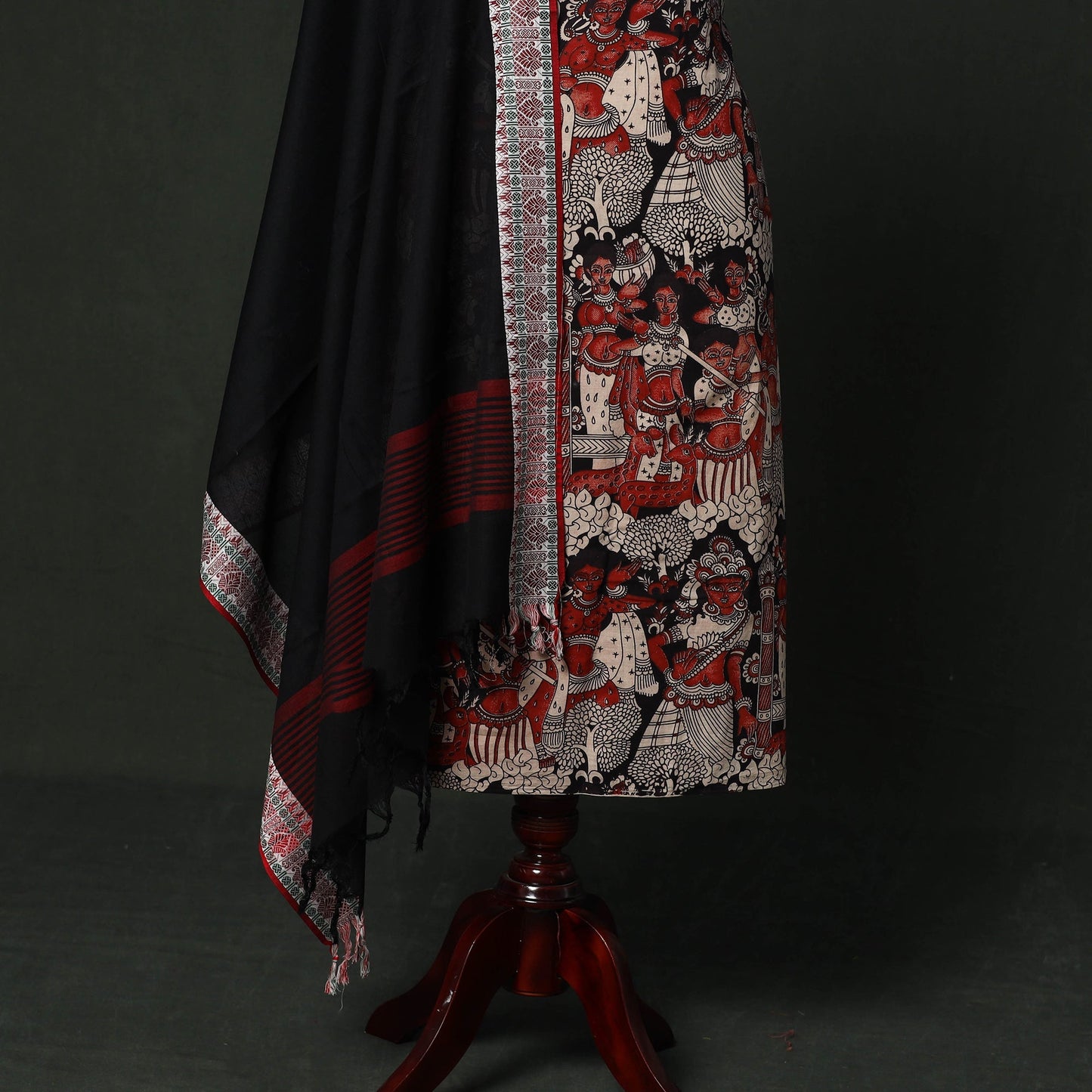 Kalamkari printed cotton 2pc unstitched dress material