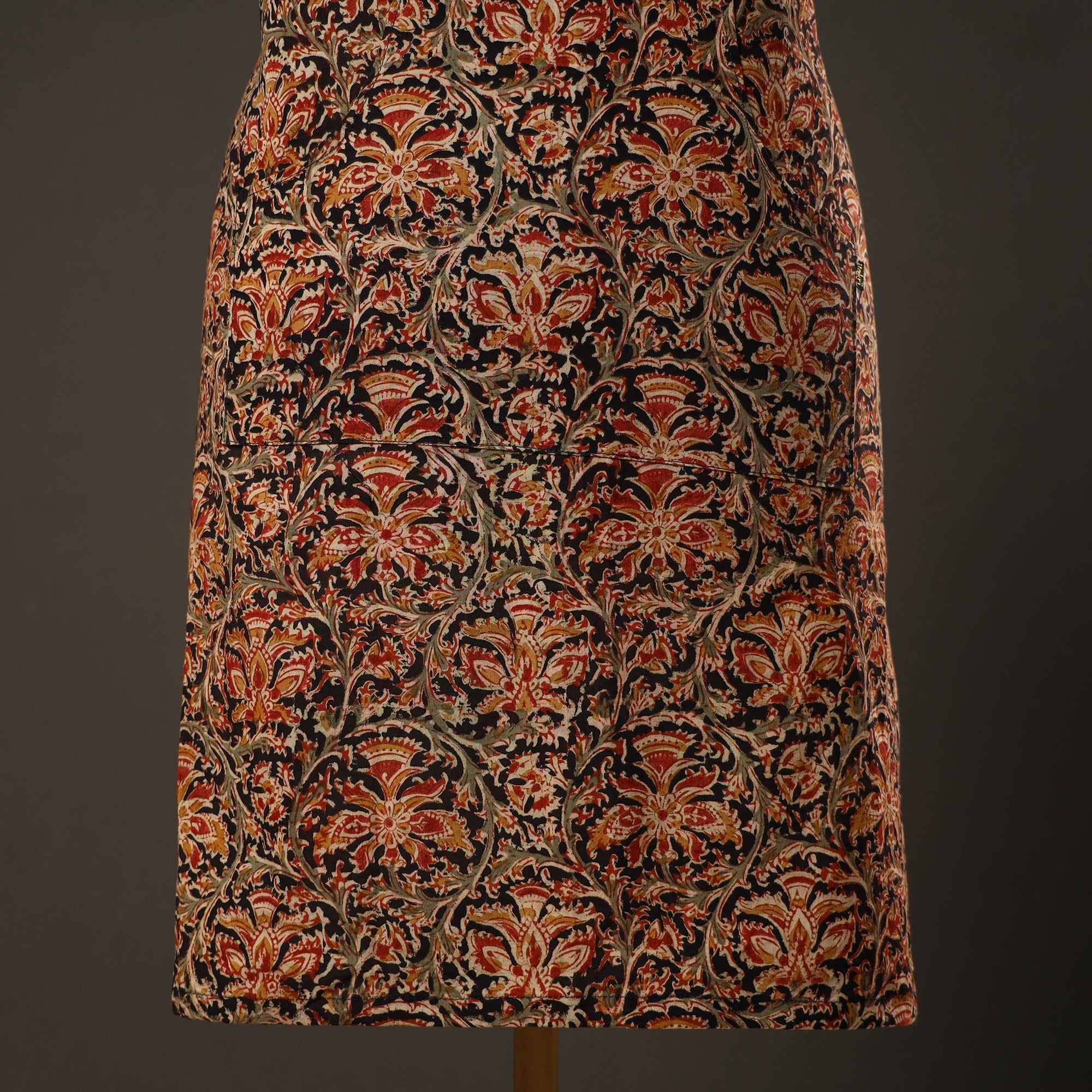 Multicolor Kalamkari Print Cotton Apron with Pocket