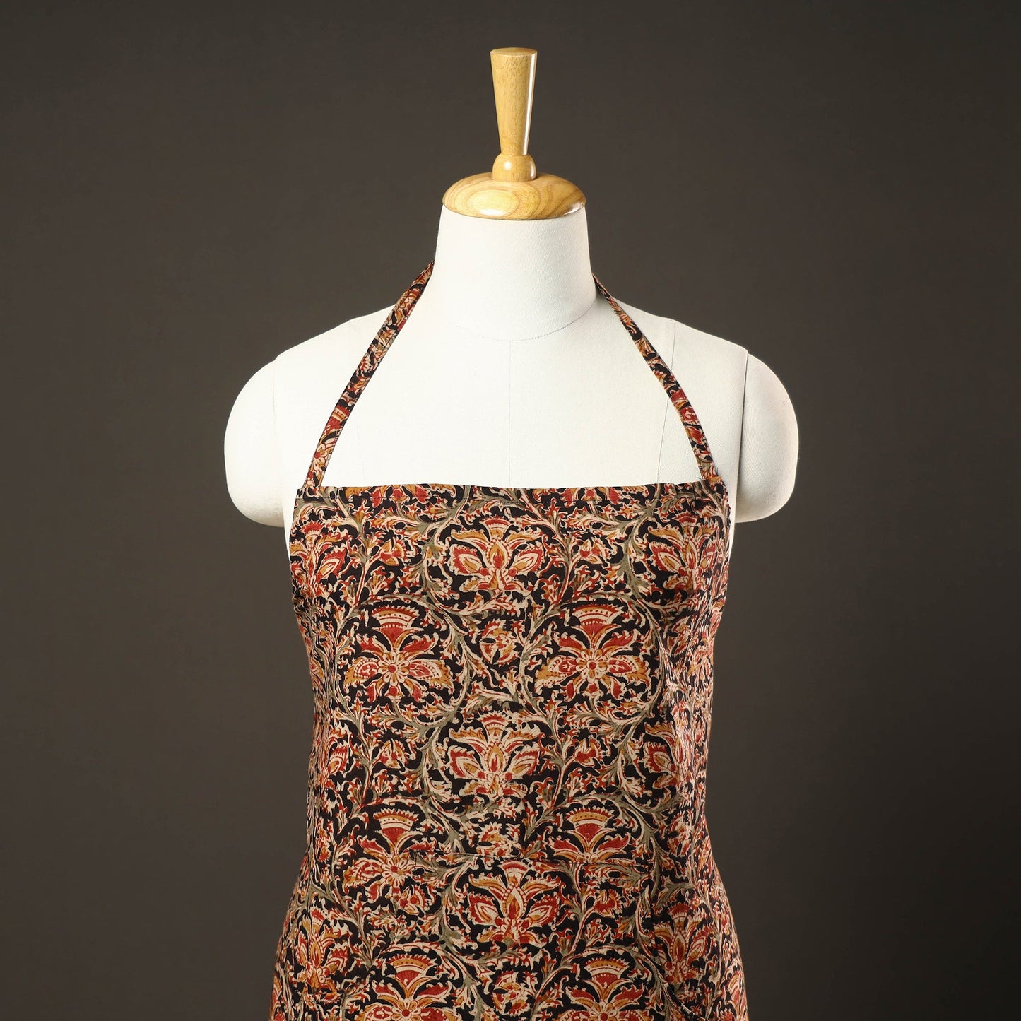 Multicolor Kalamkari Print Cotton Apron with Pocket