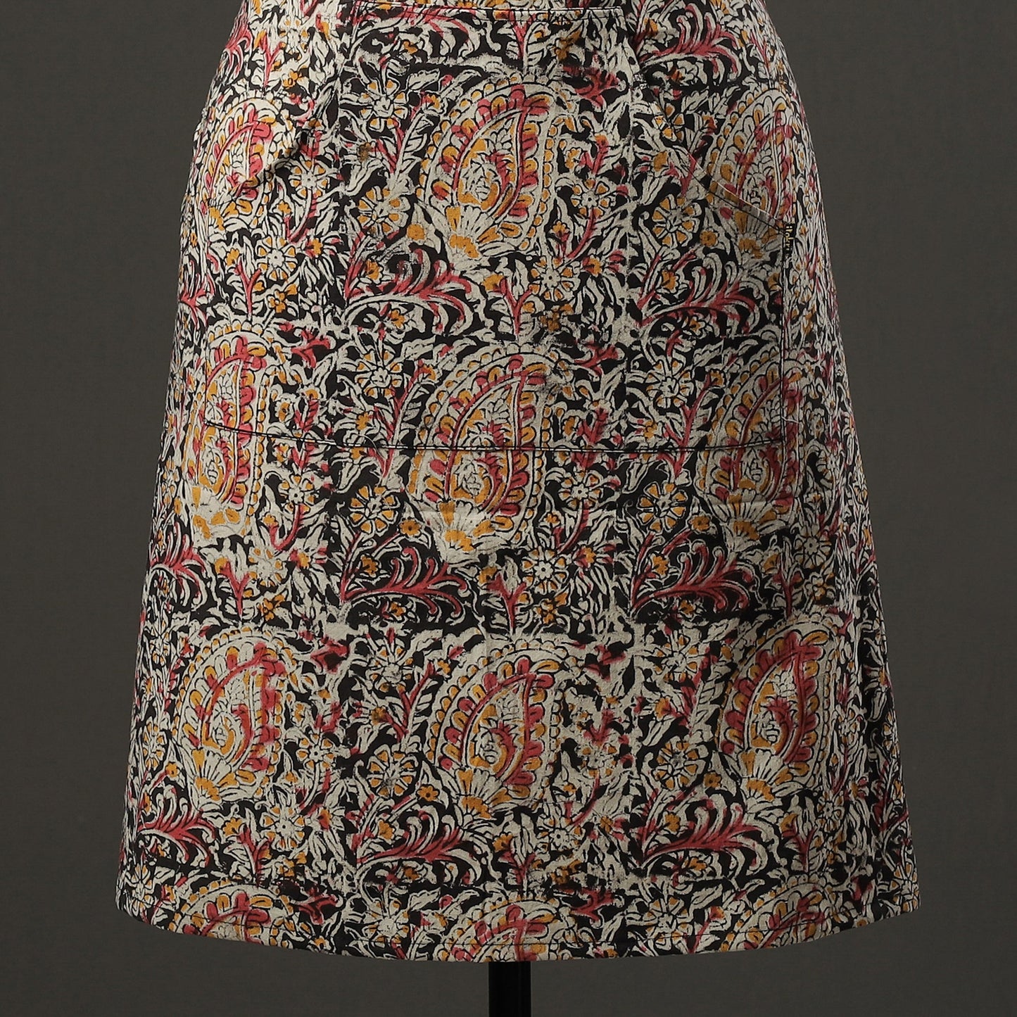 Multicolor Kalamkari Block Printed Cotton Apron with Pocket 