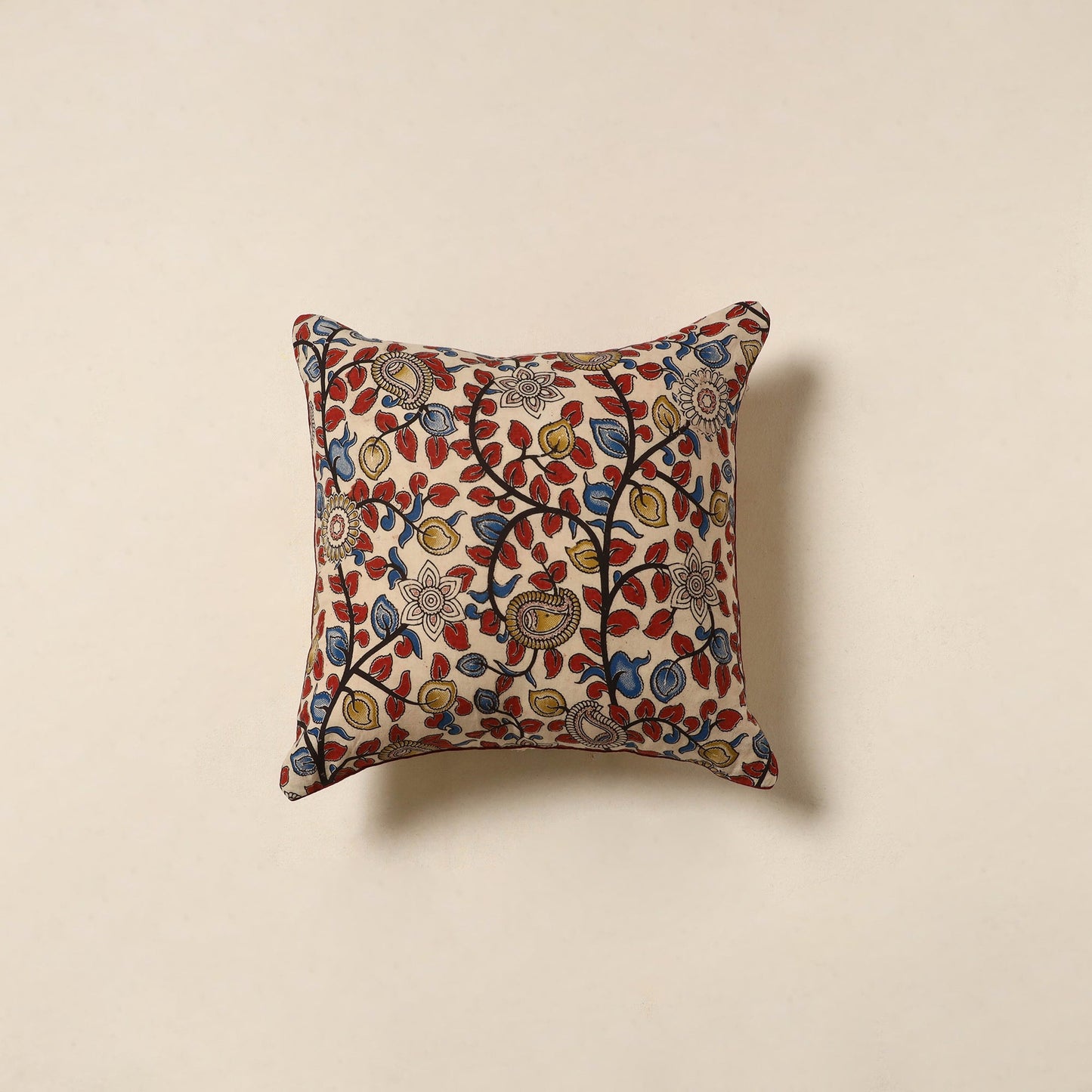 Multicolor - kalamkari printed cotton cushion cover 31