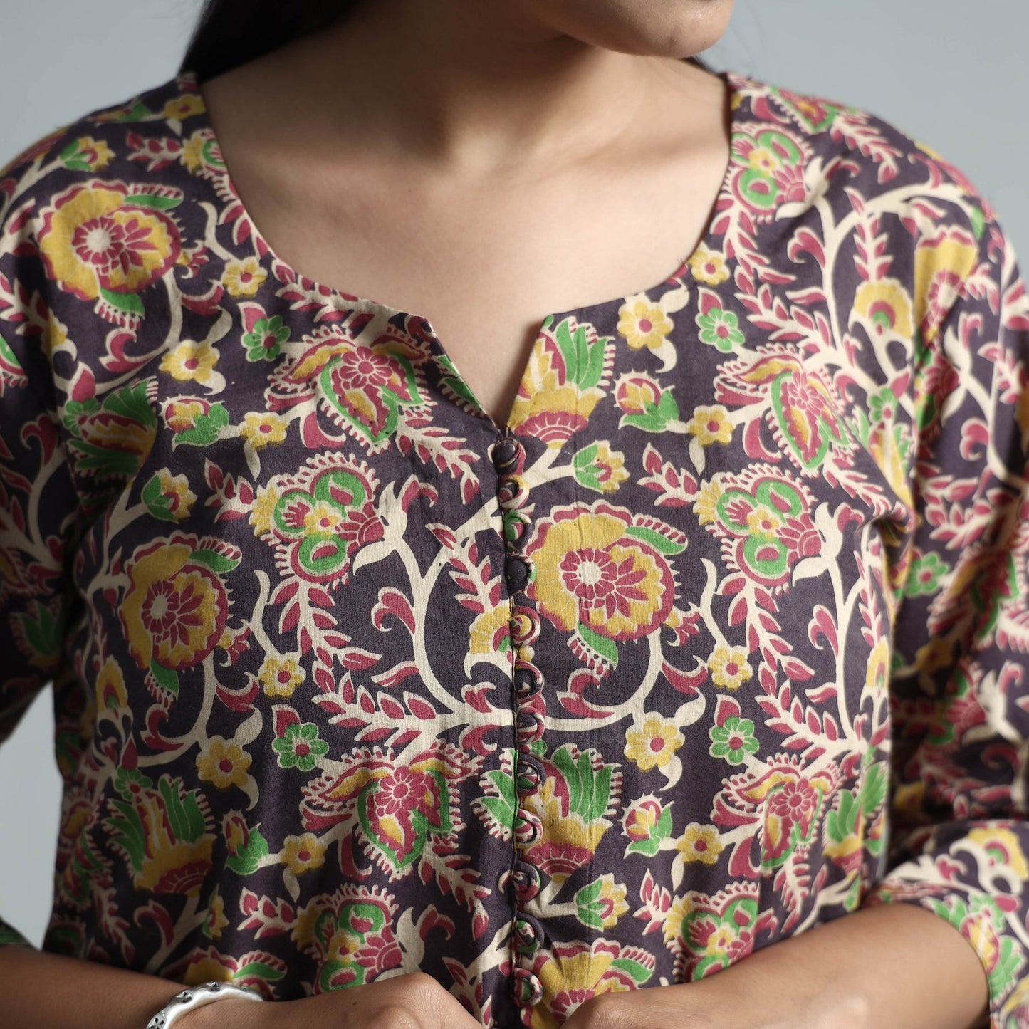  Kalamkari Printed Cotton Kurta For Women