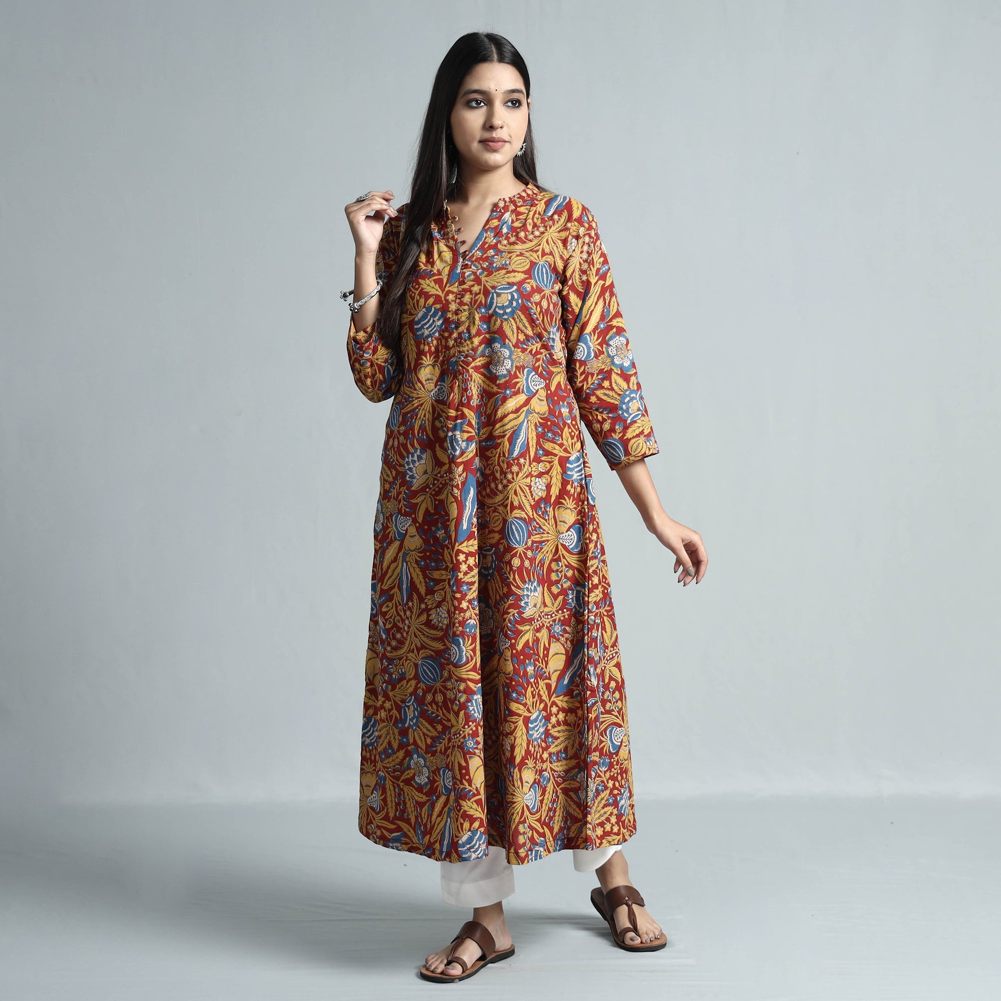  Kalamkari Printed Cotton Kurta For Women