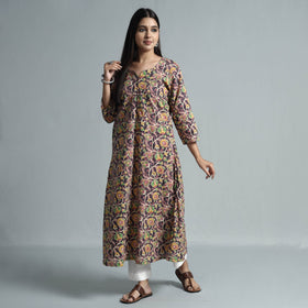  Kalamkari Printed Cotton Kurta For Women