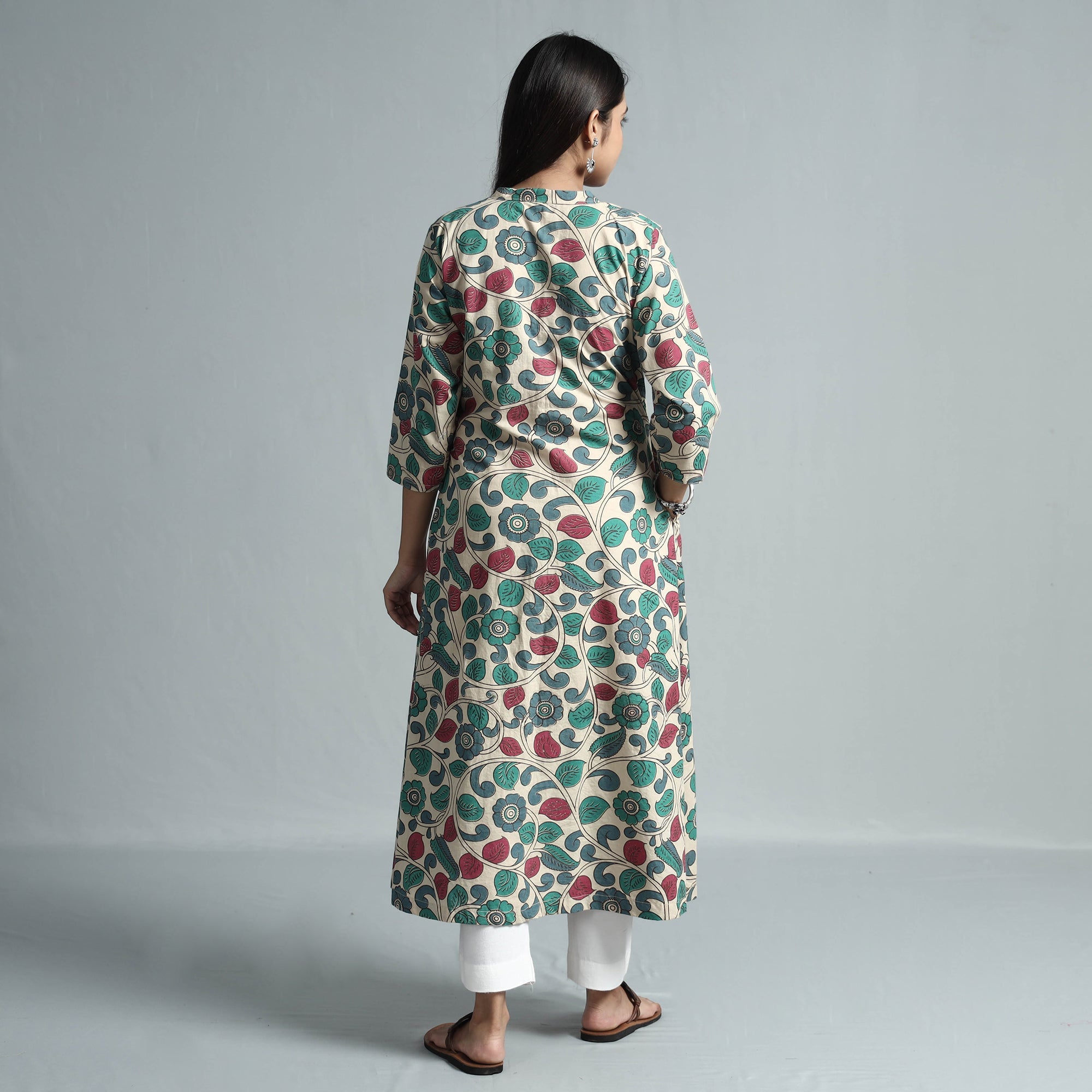  Kalamkari Printed Cotton Kurta For Women