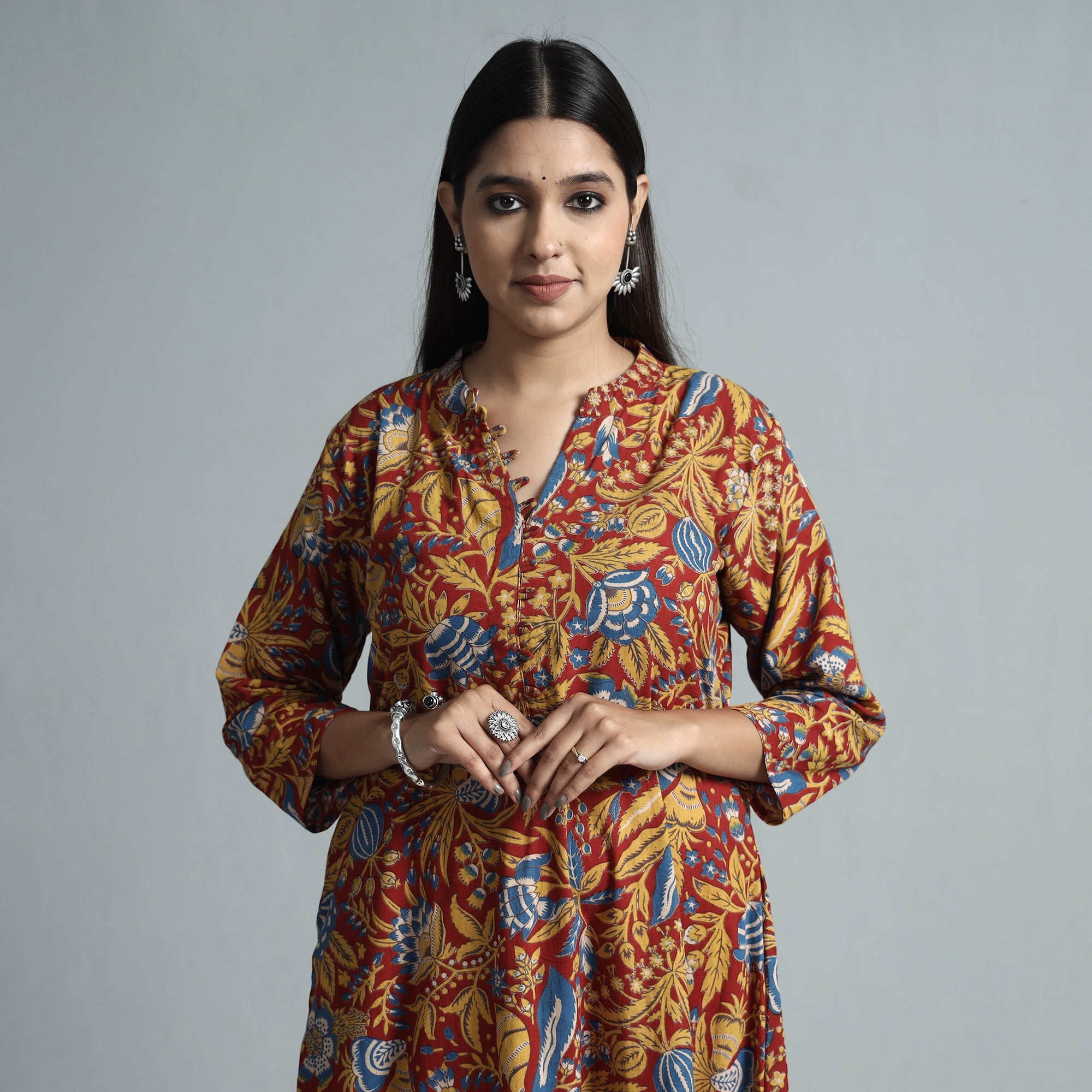 Kalamkari Printed Cotton Kurta For Women