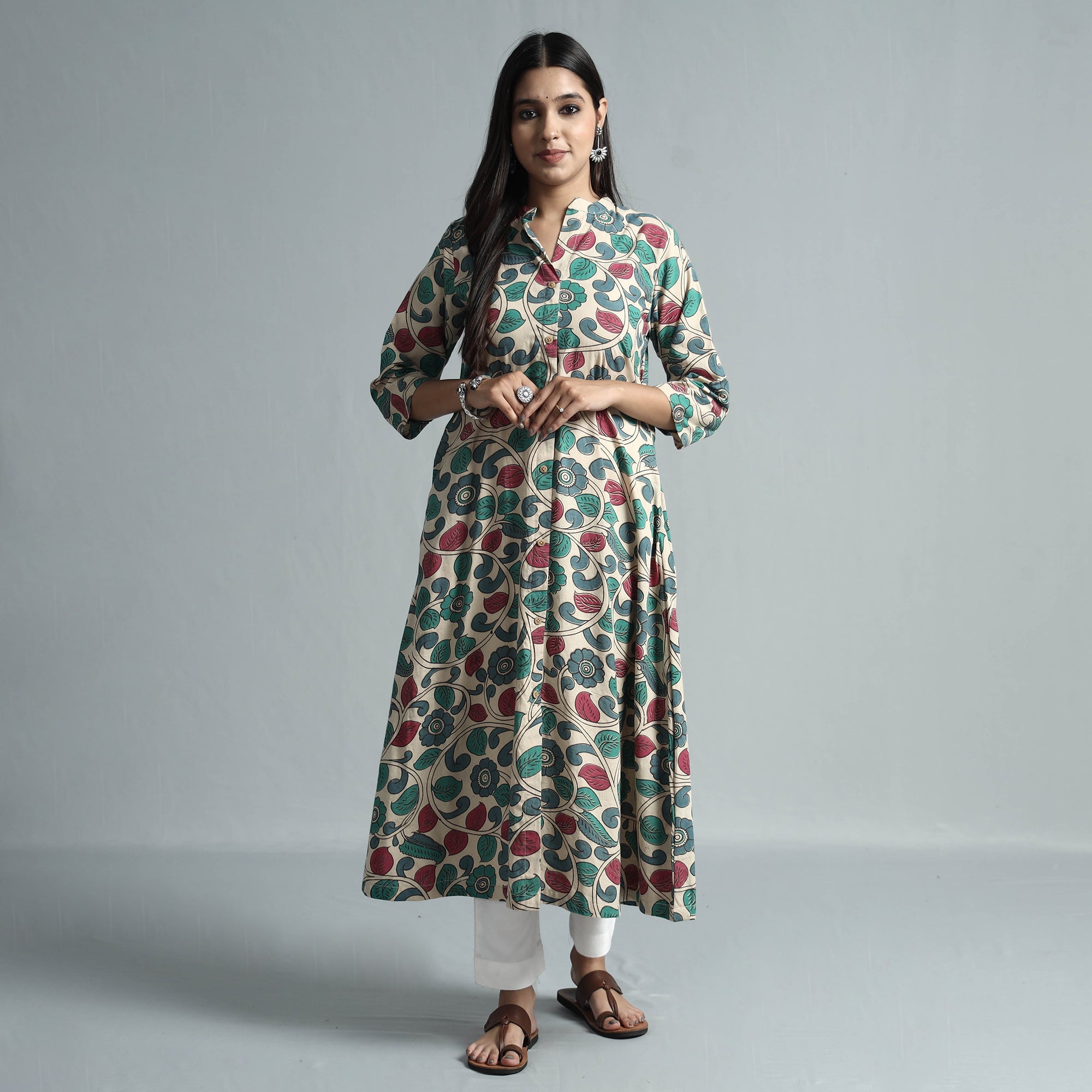  Kalamkari Printed Cotton Kurta For Women