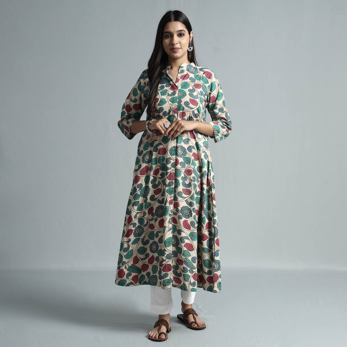  Kalamkari Printed Cotton Kurta For Women