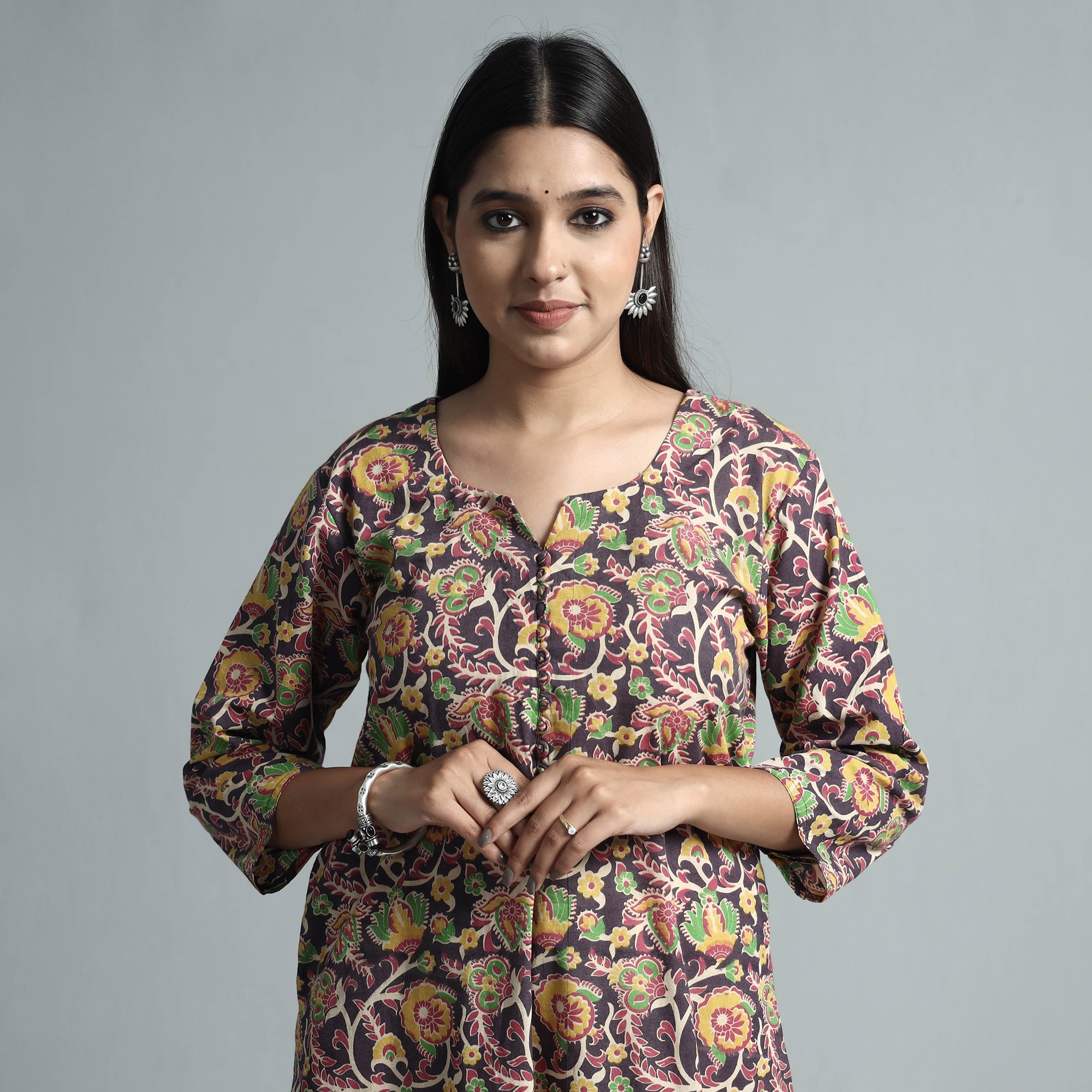  Kalamkari Printed Cotton Kurta For Women