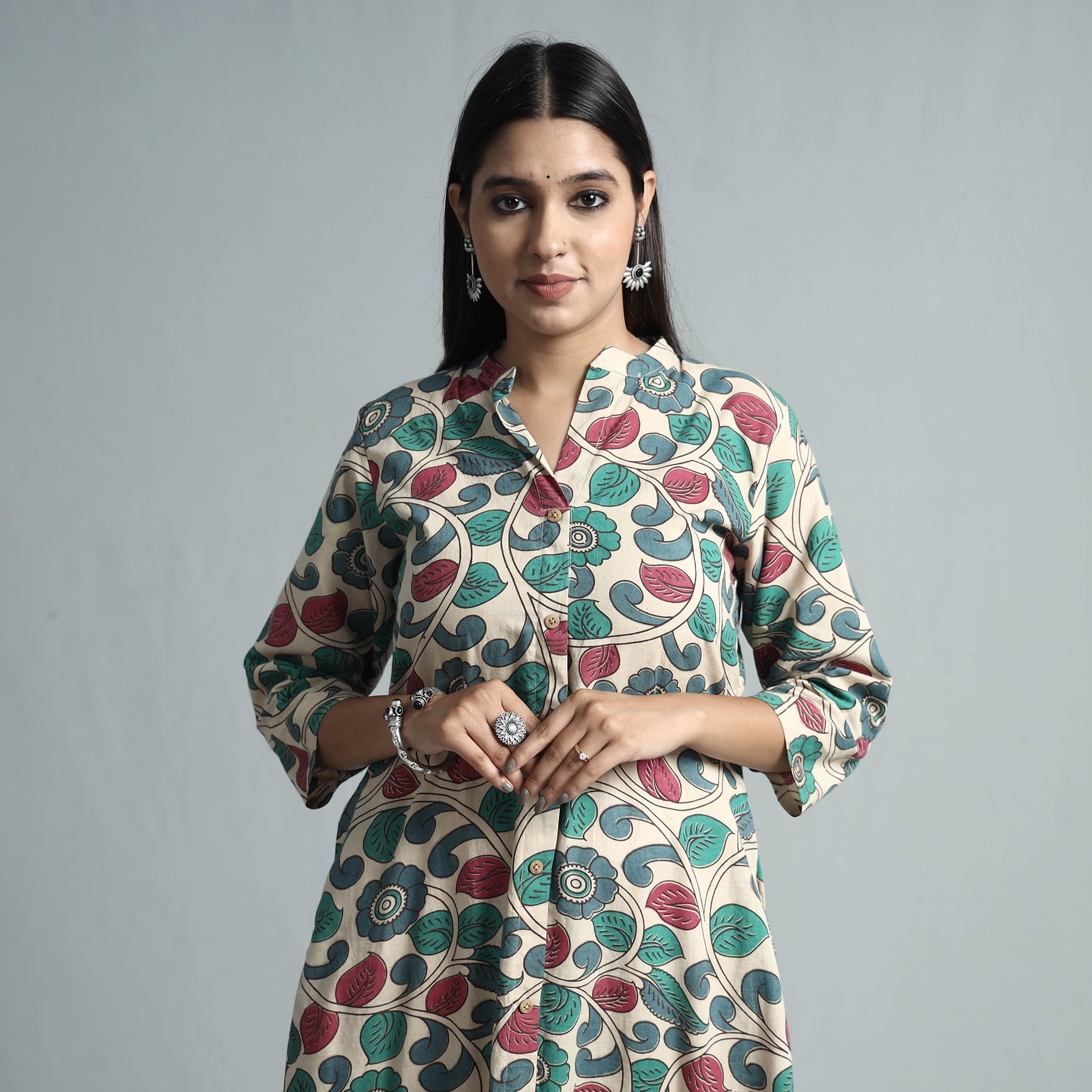  Kalamkari Printed Cotton Kurta For Women