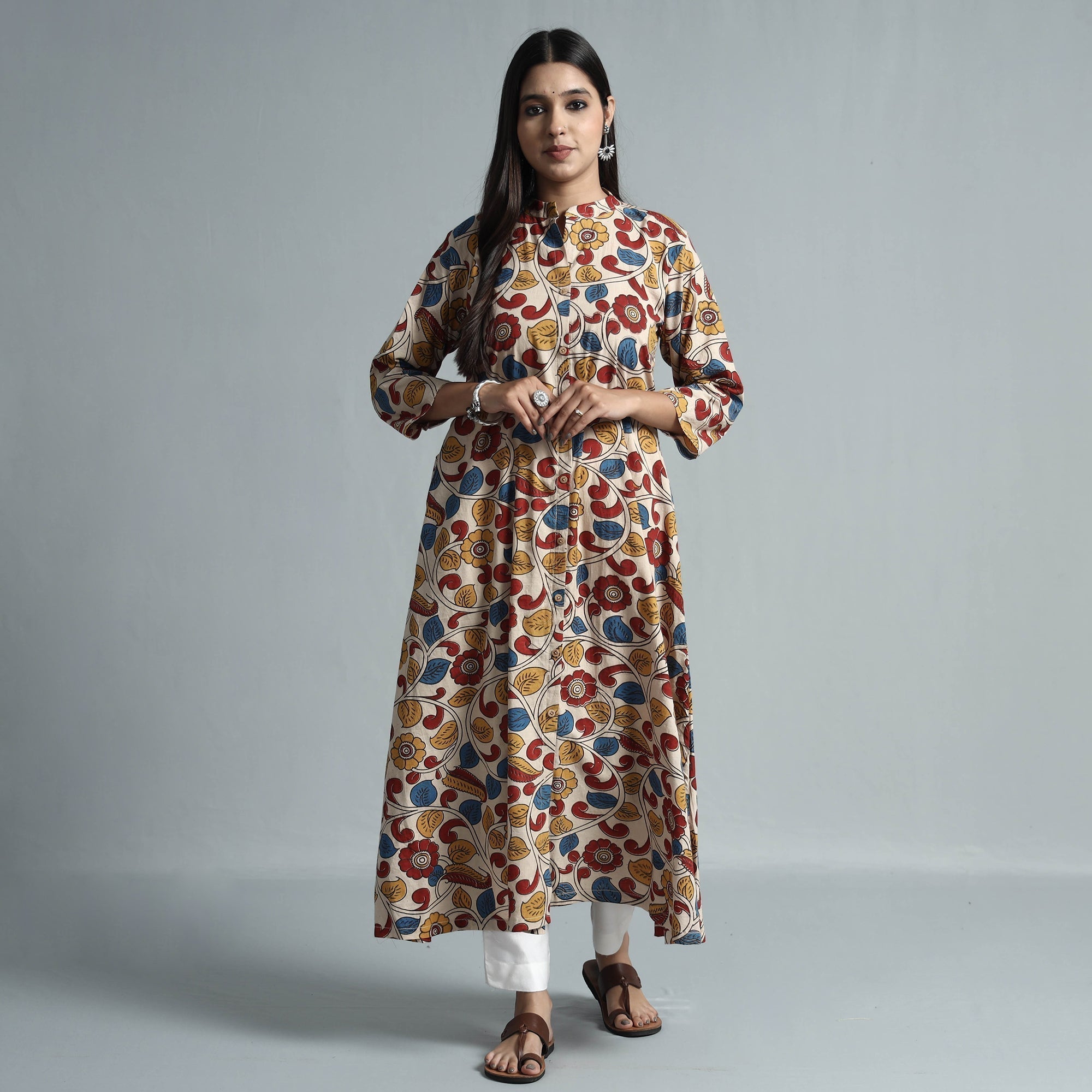 Kalamkari printed cotton kurta - handcrafted