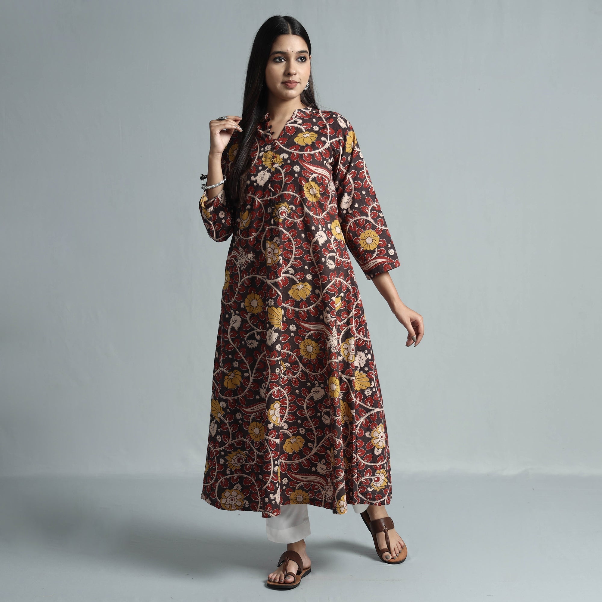  Kalamkari Printed Cotton Kurta For Women