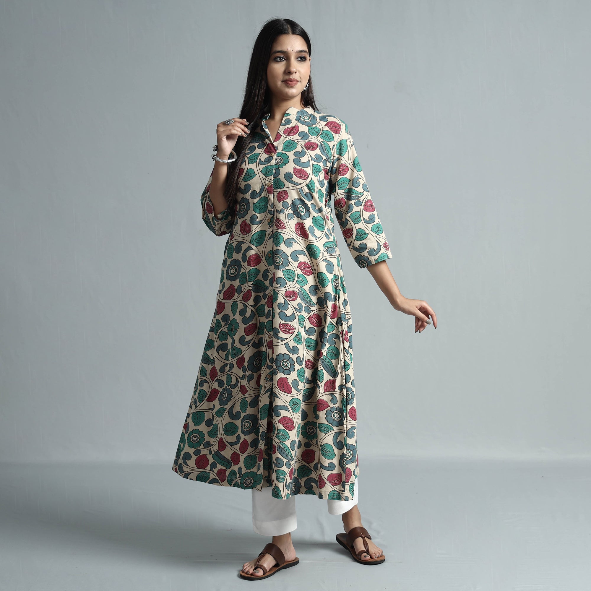 Kalamkari Printed Cotton Kurta For Women