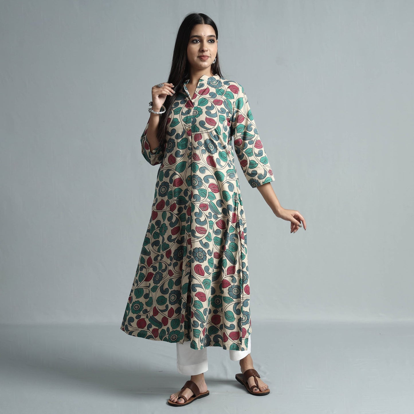  Kalamkari Printed Cotton Kurta For Women