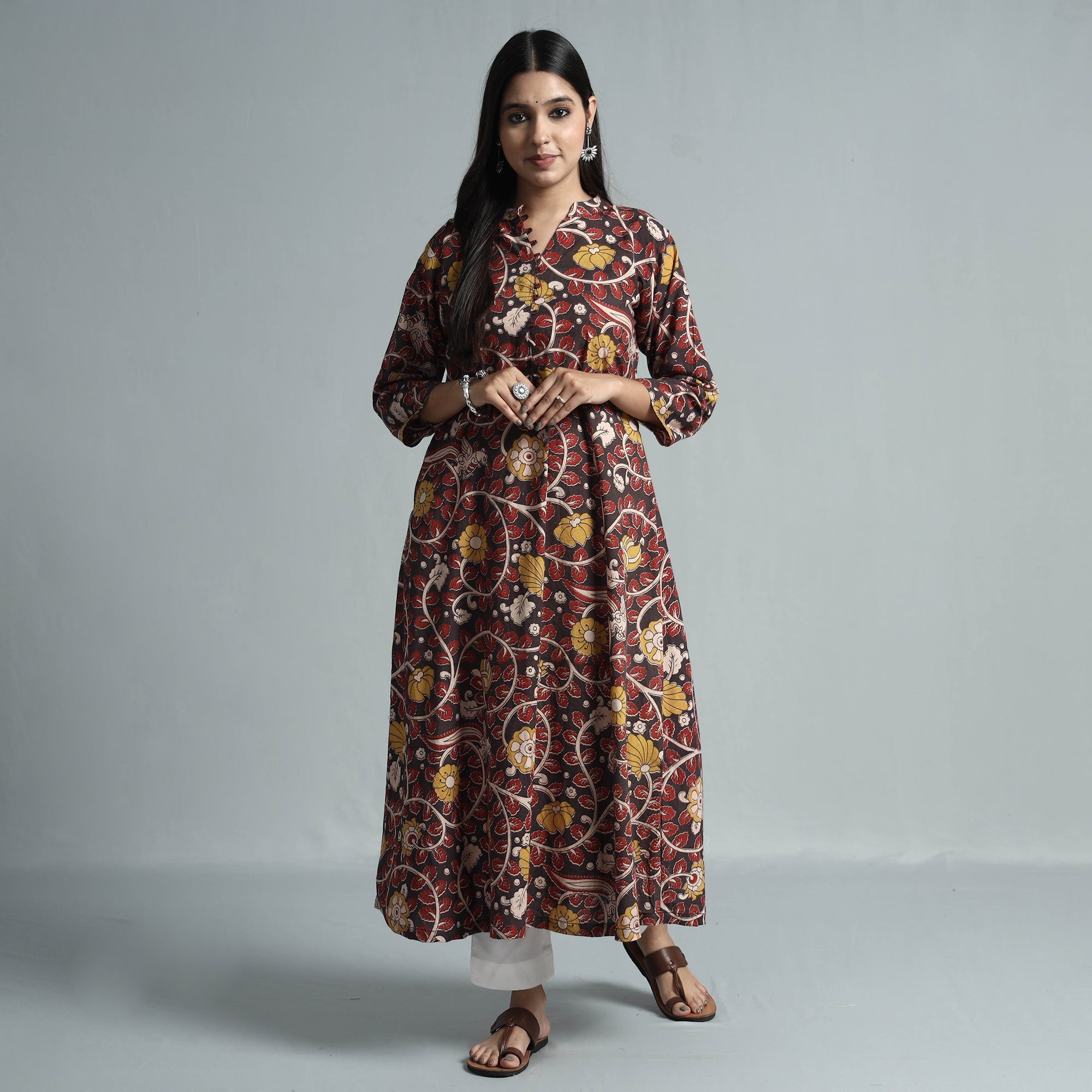  Kalamkari Printed Cotton Kurta For Women