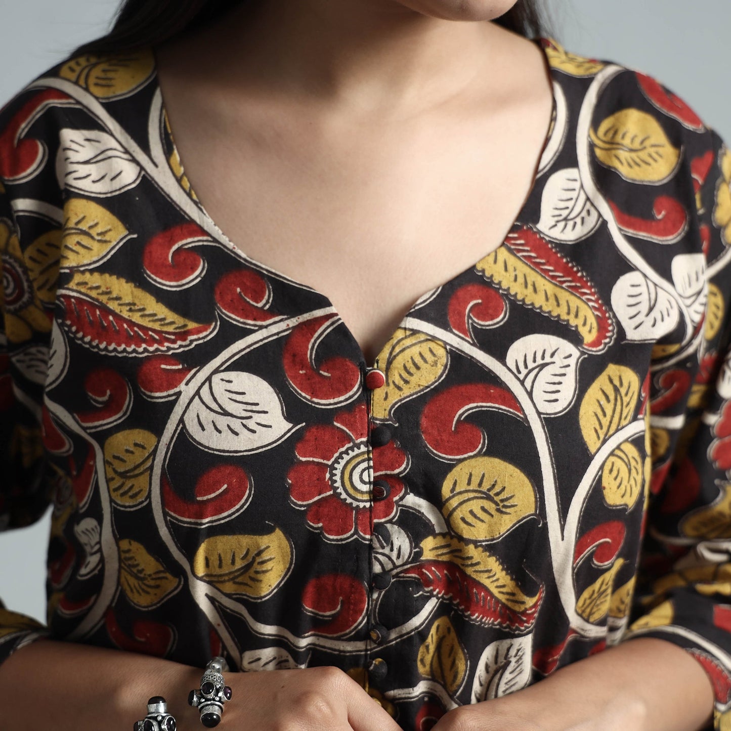  Kalamkari Printed Cotton Kurta For Women