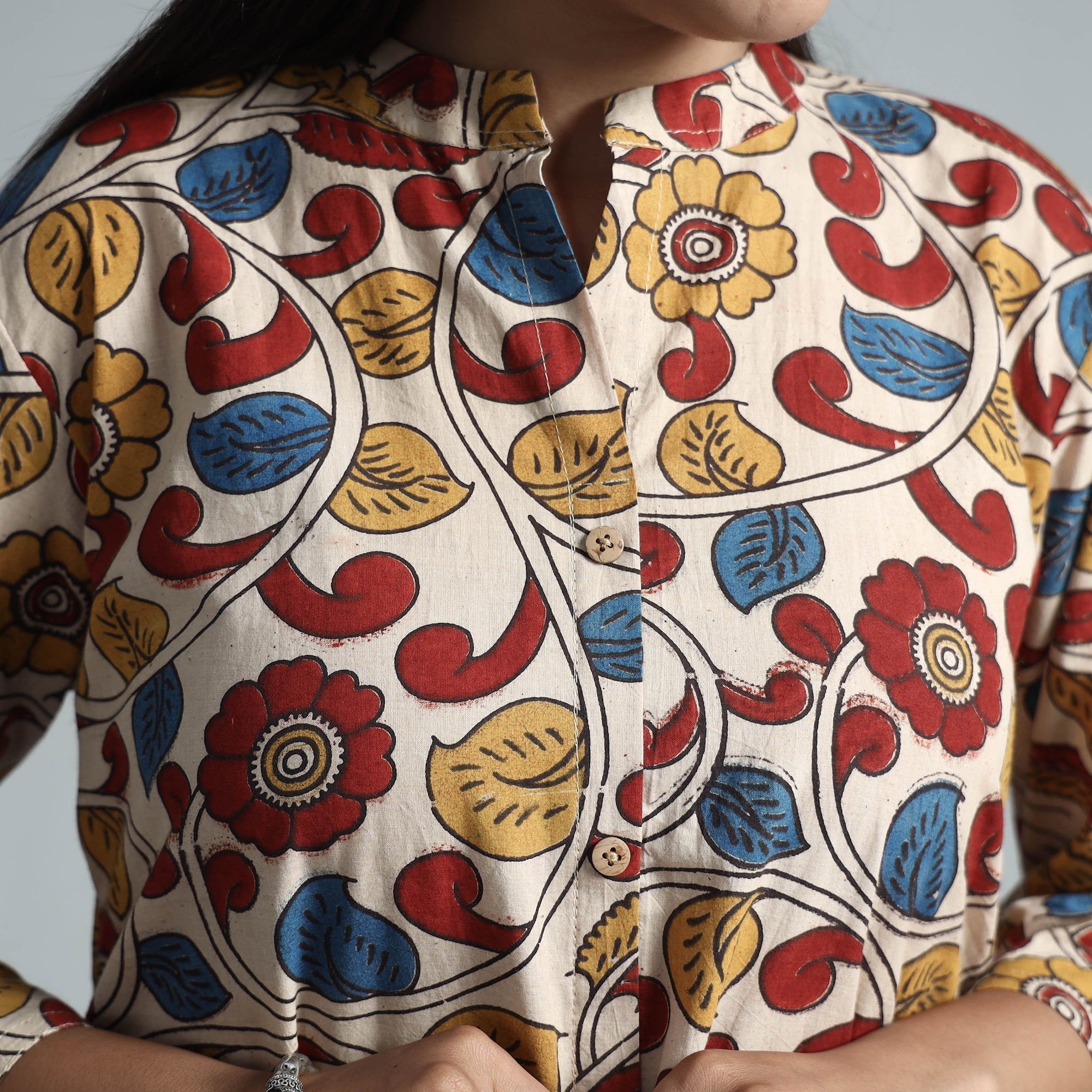 Kalamkari printed cotton kurta - handcrafted