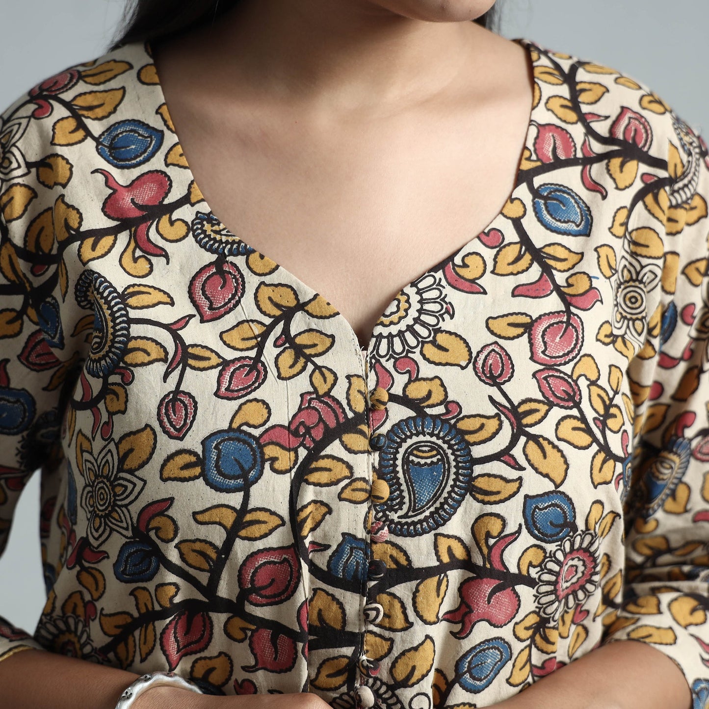  Kalamkari Printed Cotton Kurta For Women
