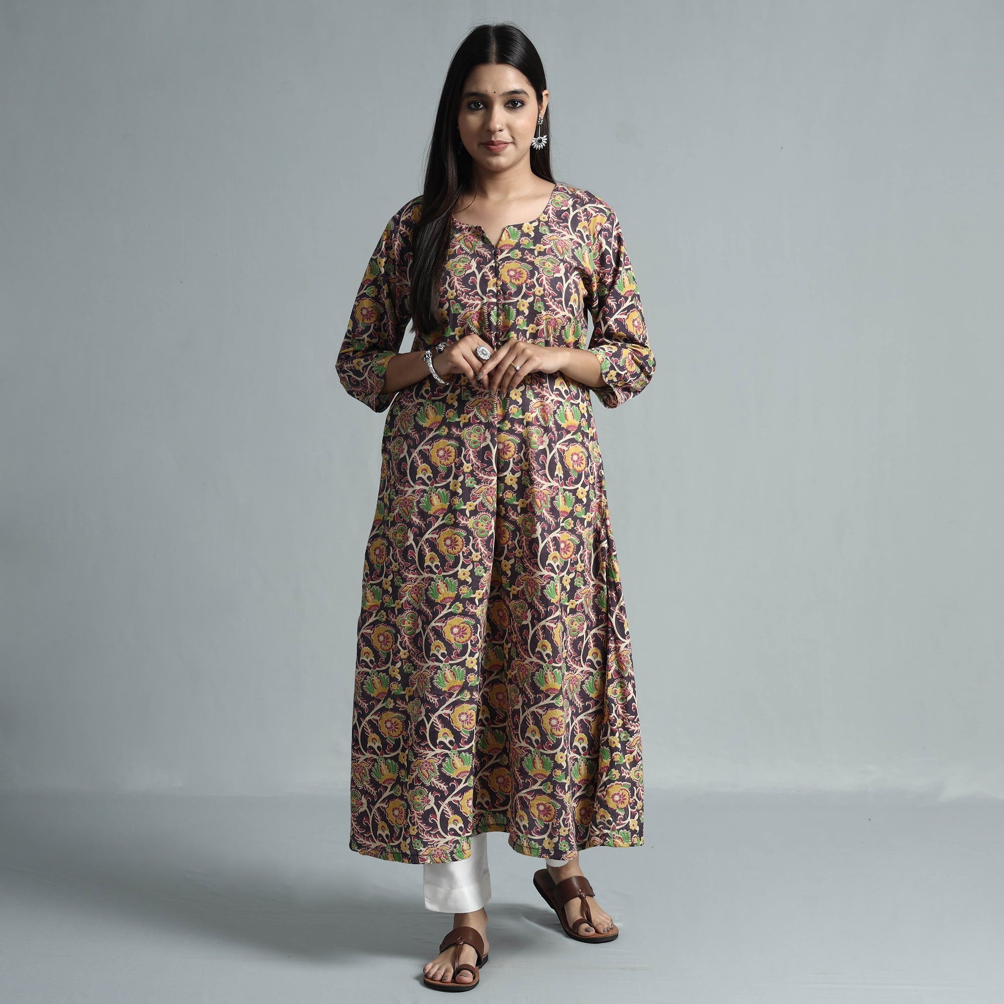  Kalamkari Printed Cotton Kurta For Women