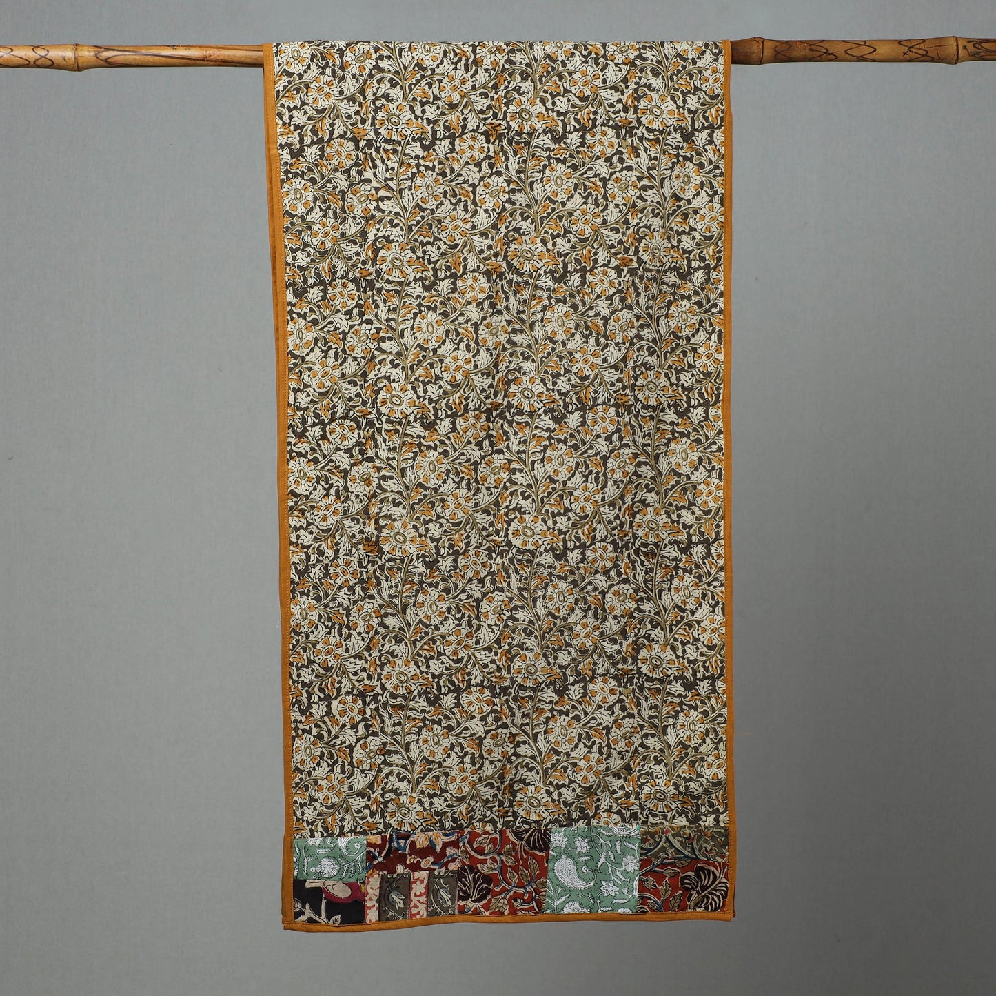 Multicolor Kalamkari Block Printed Cotton Patchwork Stole