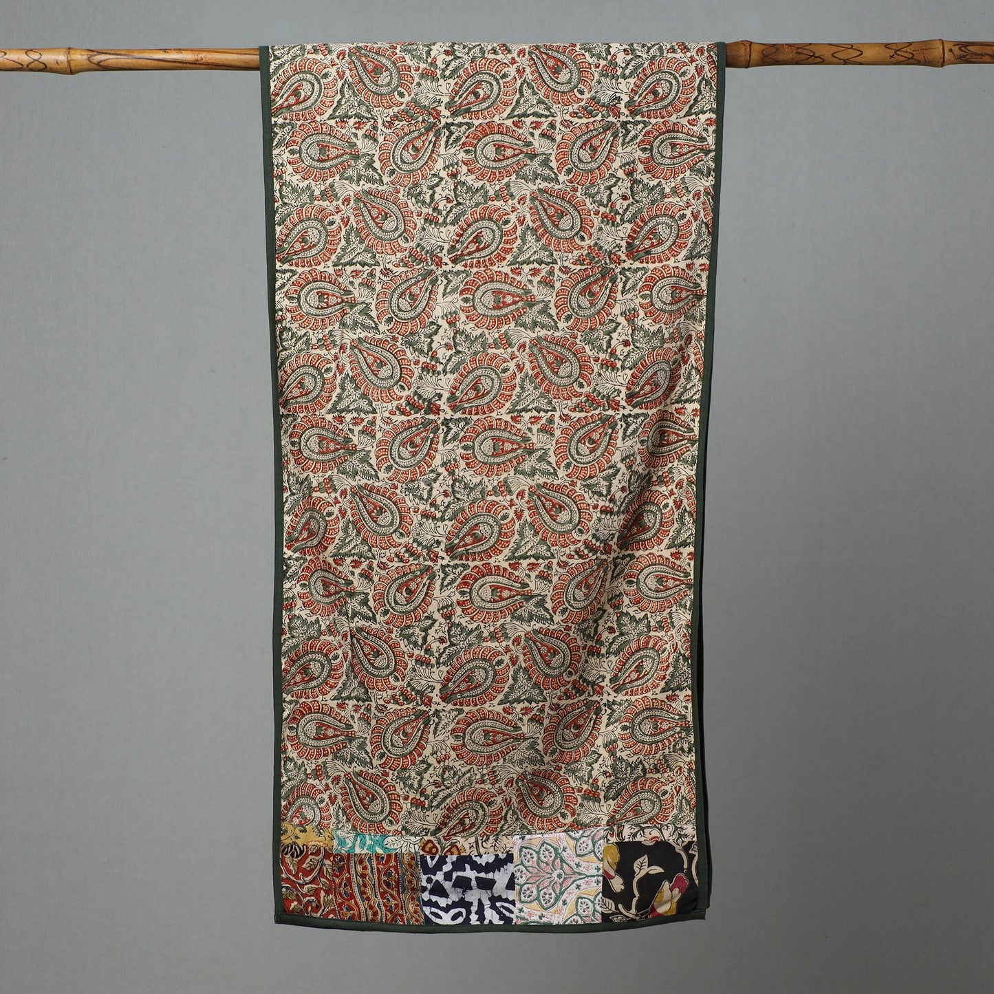 Multicolor - kalamkari printed cotton patchwork stole 22