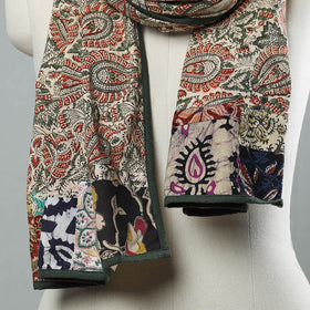 Multicolor - kalamkari printed cotton patchwork stole 22