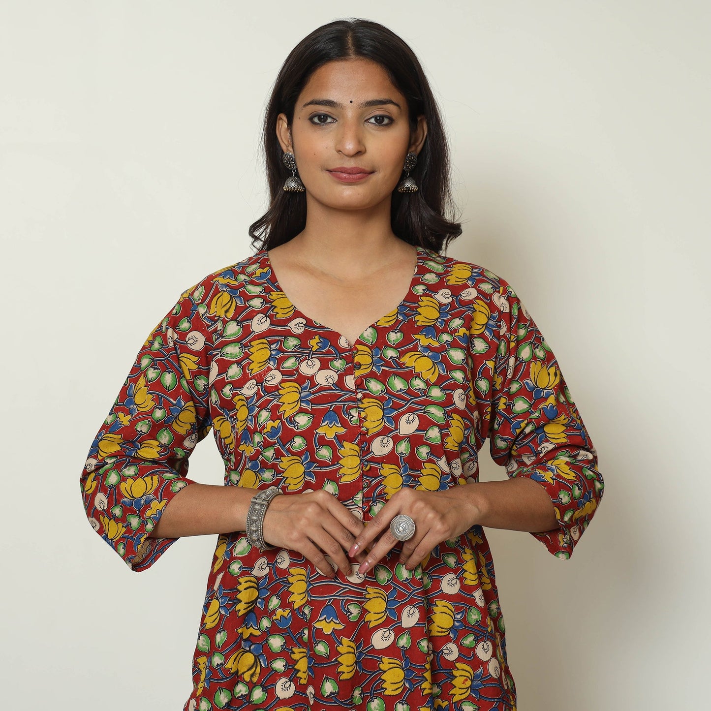 Multicolor - kalamkari printed cotton straight kurta 51