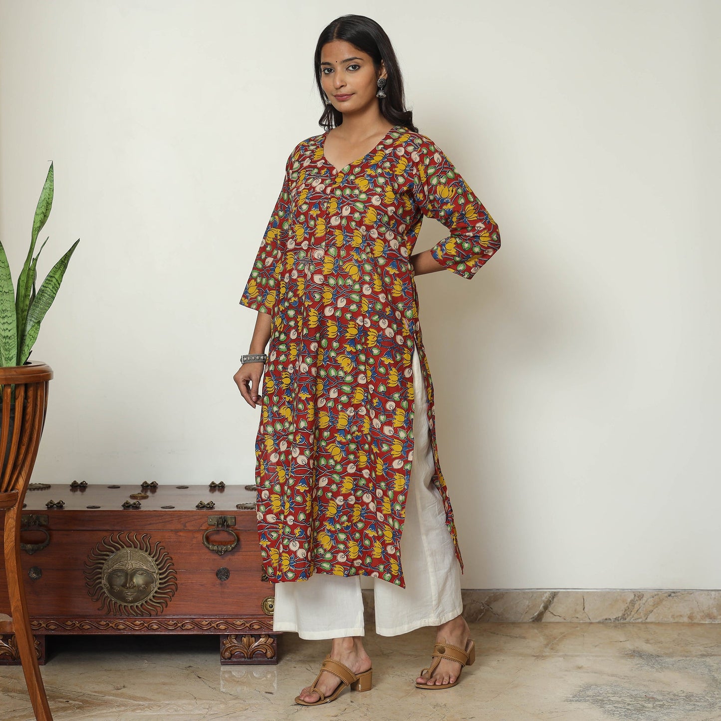 Multicolor - kalamkari printed cotton straight kurta 51