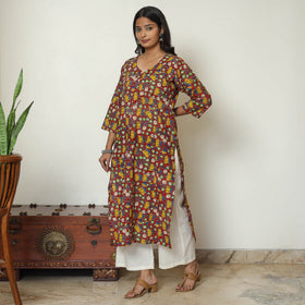 Multicolor - kalamkari printed cotton straight kurta 51