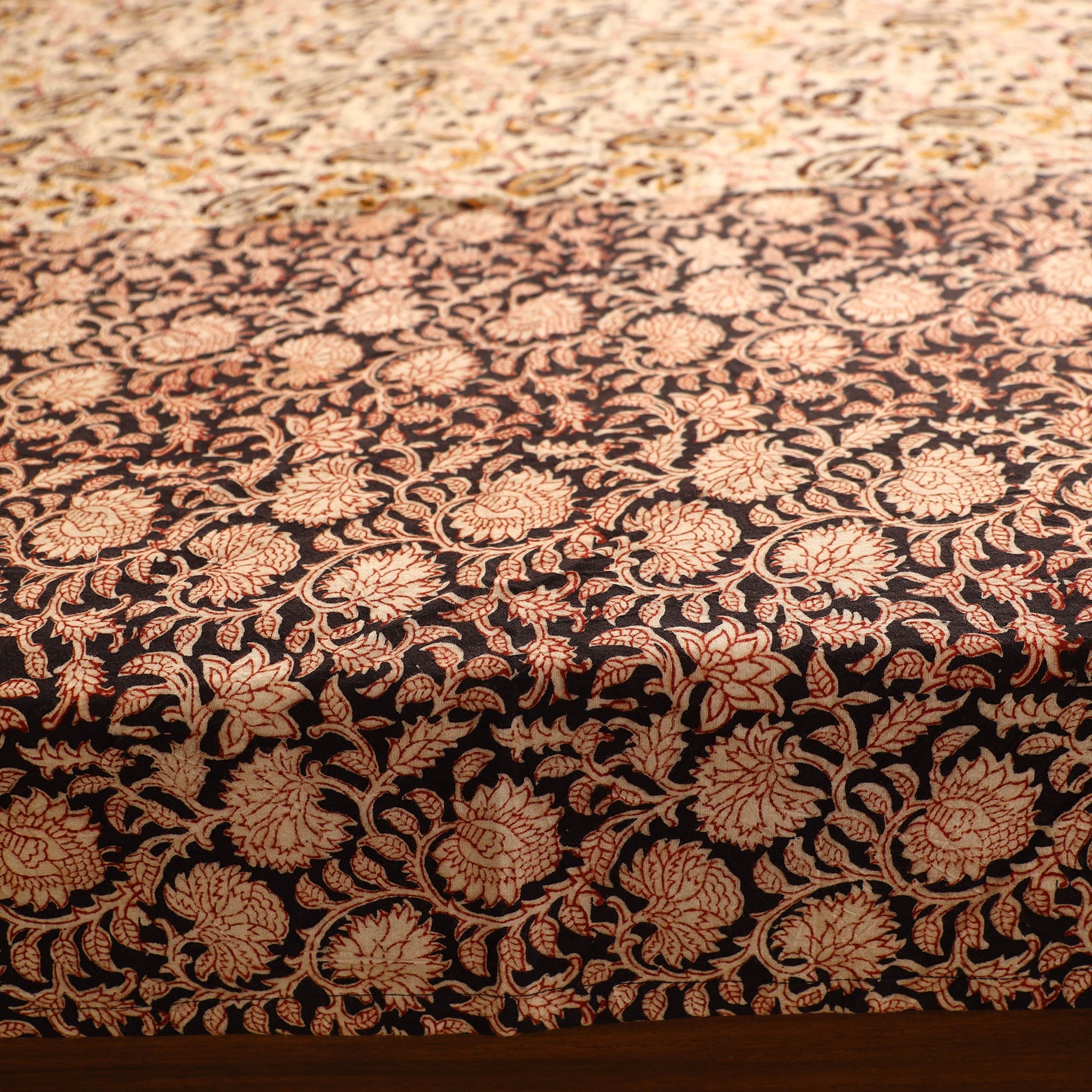 Multicolor - Kalamkari Block Printed Patchwork Cotton Double Bed Cover With Pillow Covers (108 x 90 in)