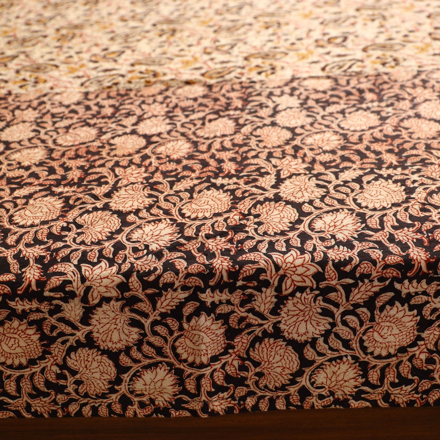 Multicolor - Kalamkari Block Printed Patchwork Cotton Double Bed Cover With Pillow Covers (108 x 90 in)