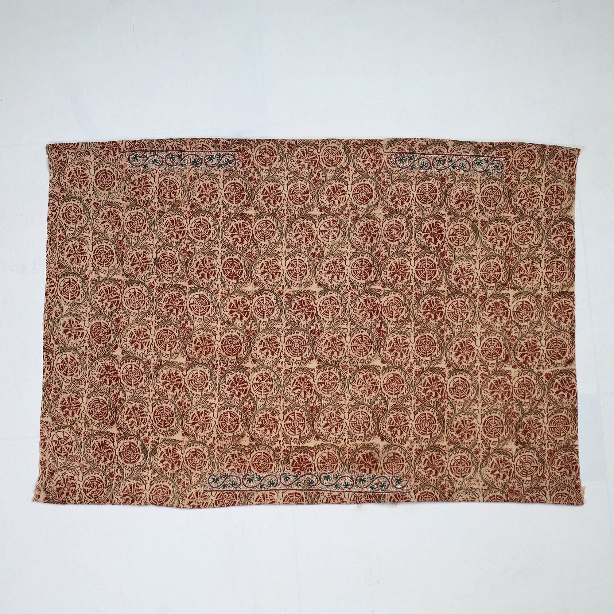 Buy Kalamkari Block Printed Thread & Bead Work Cotton Blouse Piece 