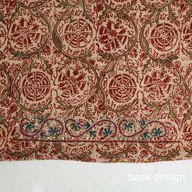 Buy Kalamkari Block Printed Thread & Bead Work Cotton Blouse Piece 