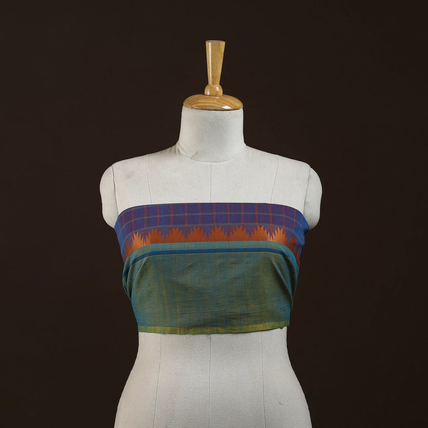Kanchipuram cotton blouse piece 08 - handcrafted