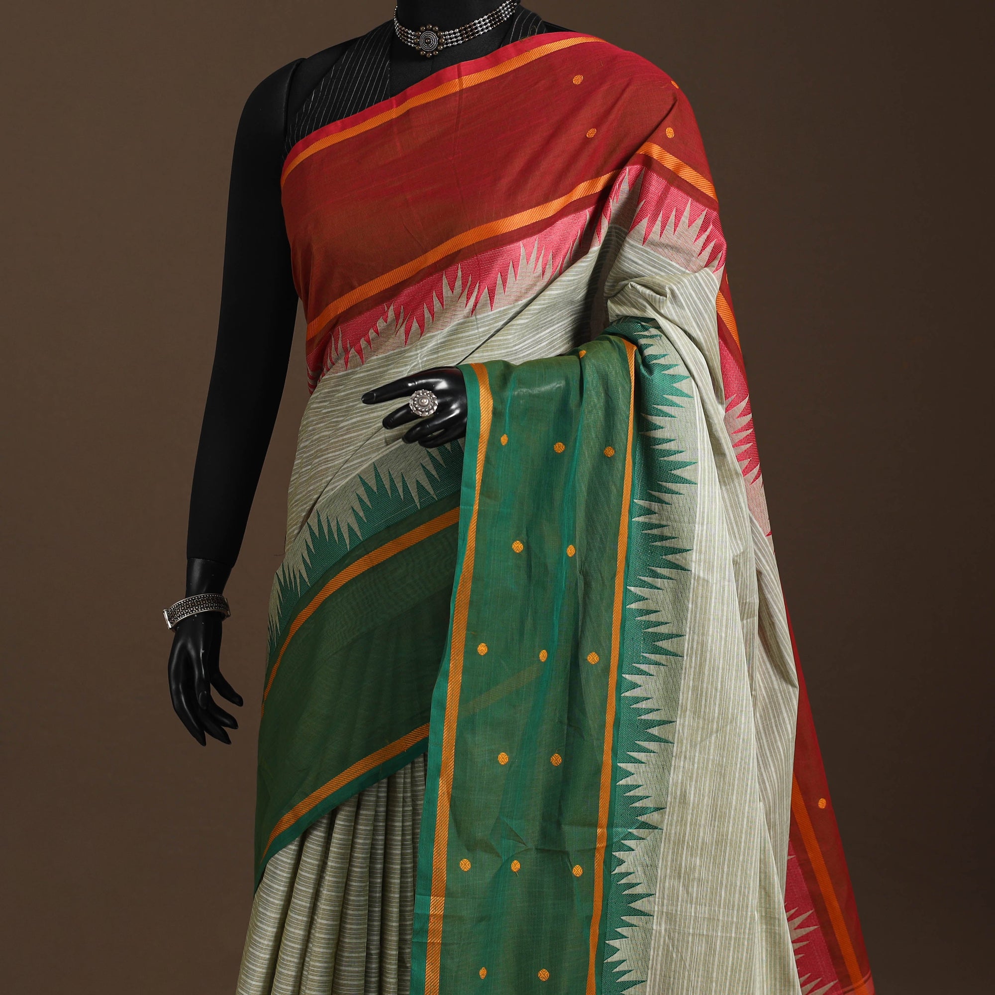 Multicolor - kandangi buti chettinad cotton saree