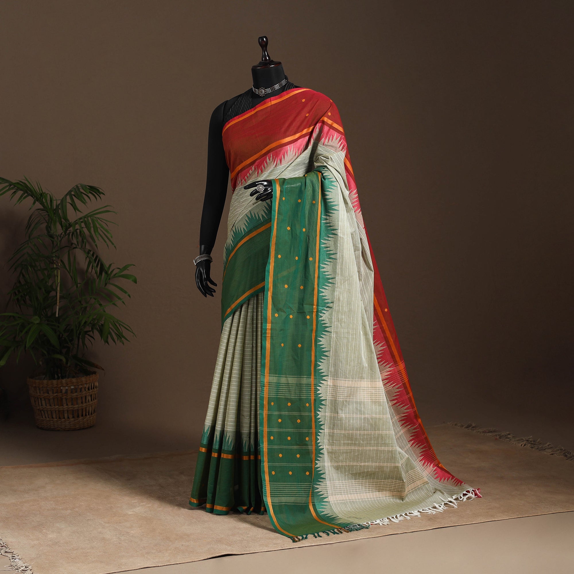 Multicolor - kandangi buti chettinad cotton saree
